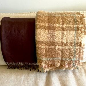 EUC Ralph Lauren scarf & dark brown pashmina wrap